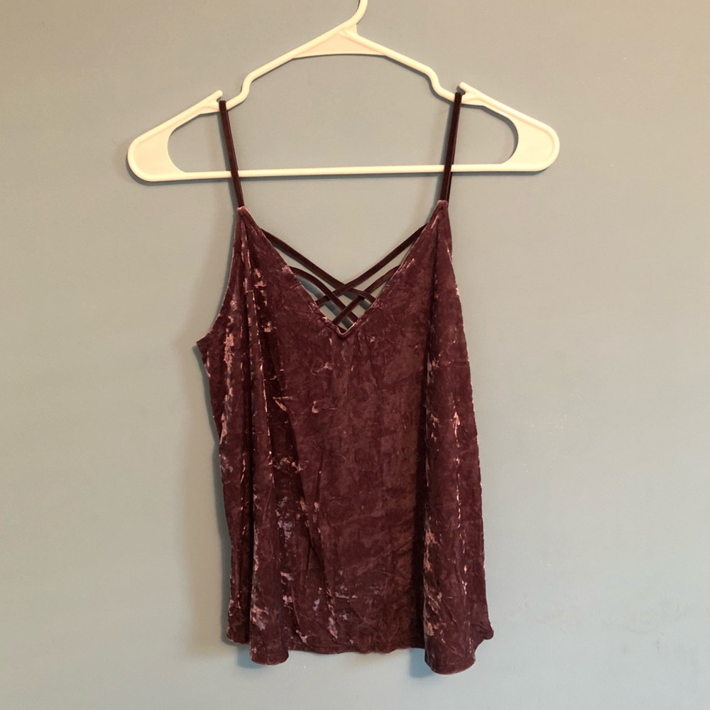 Crushed velvet tank